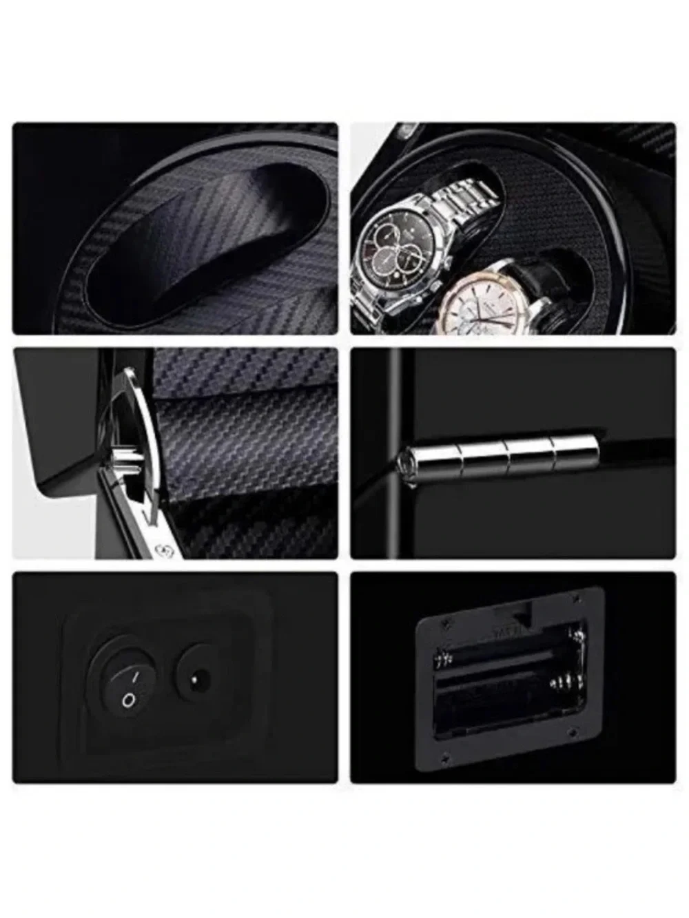 Black Dual Watch Winder with Clear Display